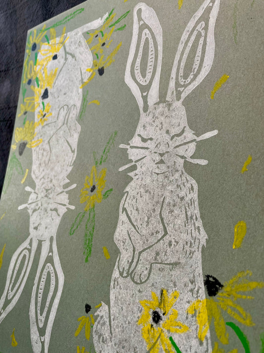 Rabbit In Black-Eyed Susans