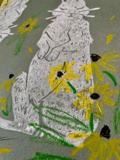 Rabbit In Black-Eyed Susans